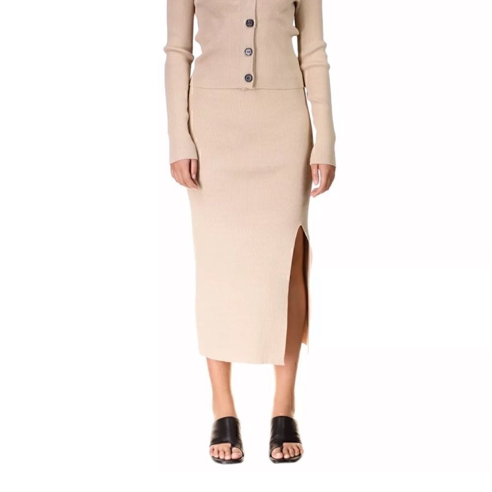 SANCTUARY Women's Sugar & Spice Ribbed Midi skirt size S oat milk